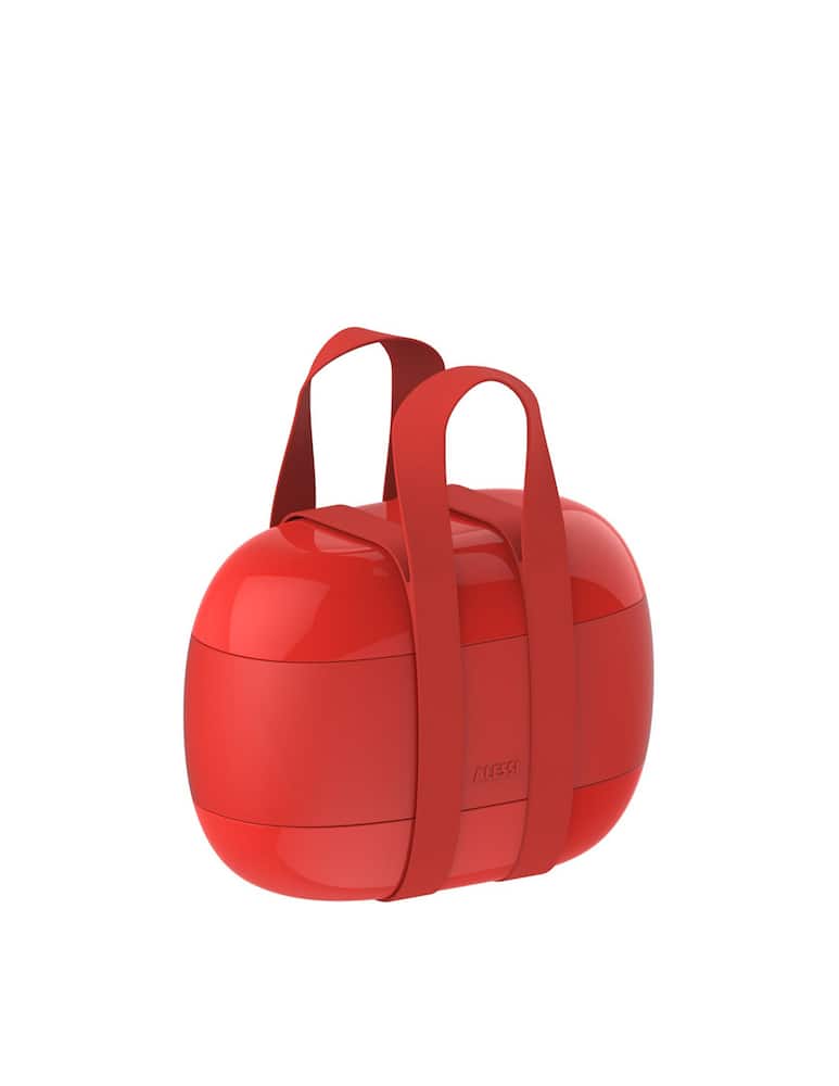 rinascente Alessi Food à porter three-compartment lunch box - red