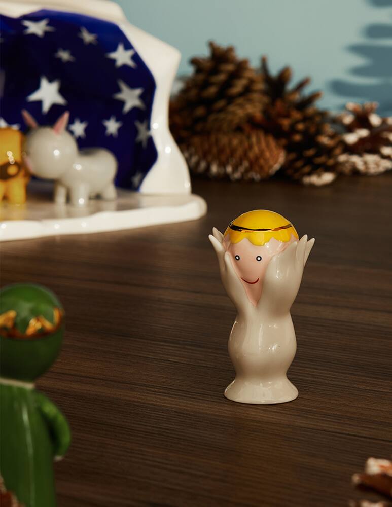 rinascente Alessi Angelo Miracolo Statuina Per Presepe In Porcellana - Multicolor