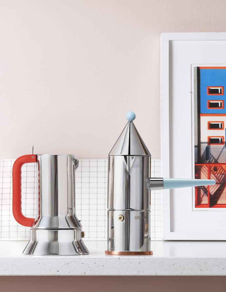 rinascente Alessi 100 Values Collection Espresso Coffee Maker 6 Cups - Orange