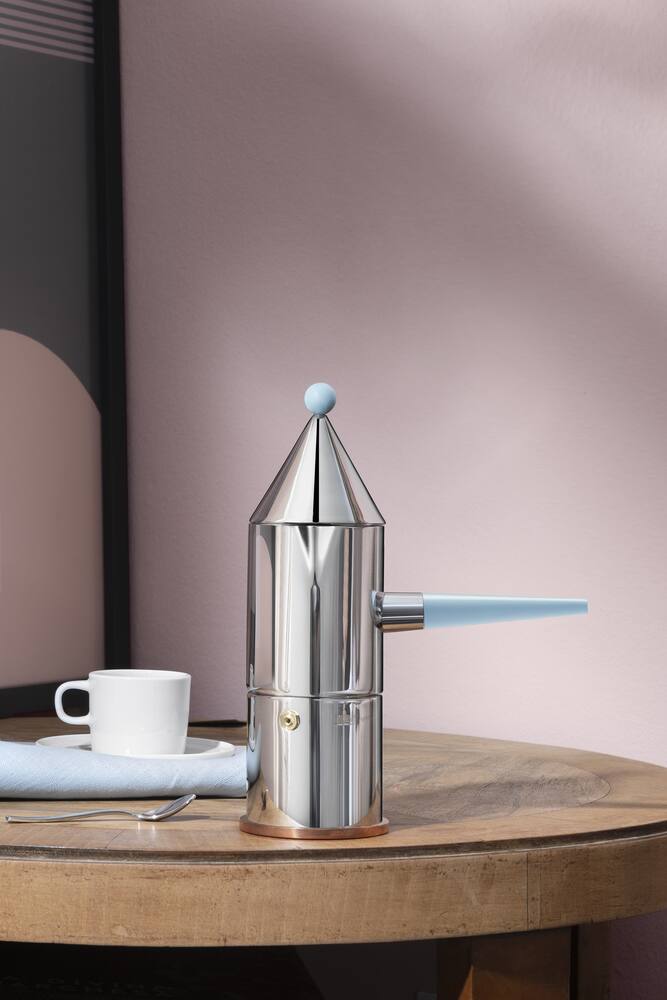 rinascente Alessi 100 Values Collection La Conica  Caffettiera 3 Tazze - Azzurro