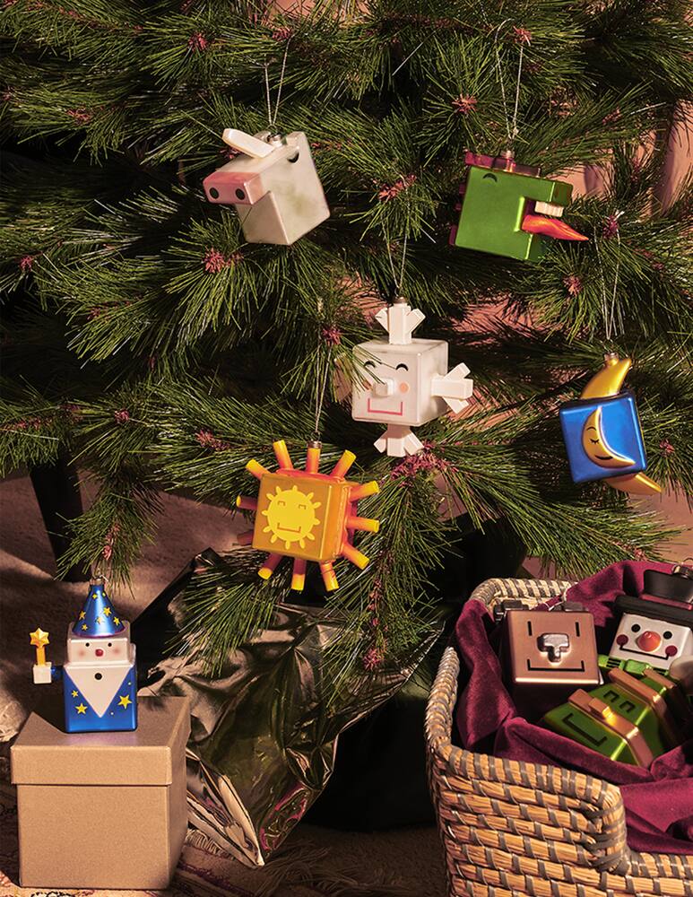 rinascente Alessi Mooncube  Hand-Decorated Glass Christmas Bauble - Multi