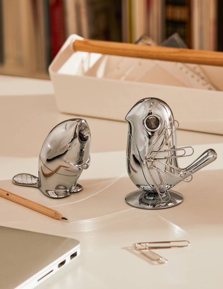 rinascente Alessi Magnetic Paper Clip Holder In Chrome-Plated Zamak