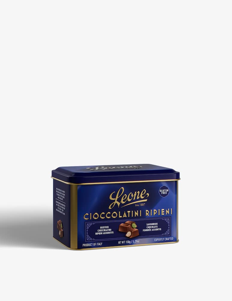 Pastiglie Leone Latta Cioccolatini Ripieni Misti 6pz 150g - immagine 1 Pastiglie Leone Latta Cioccolatini Ripieni Misti 6pz 150g - immagine 1