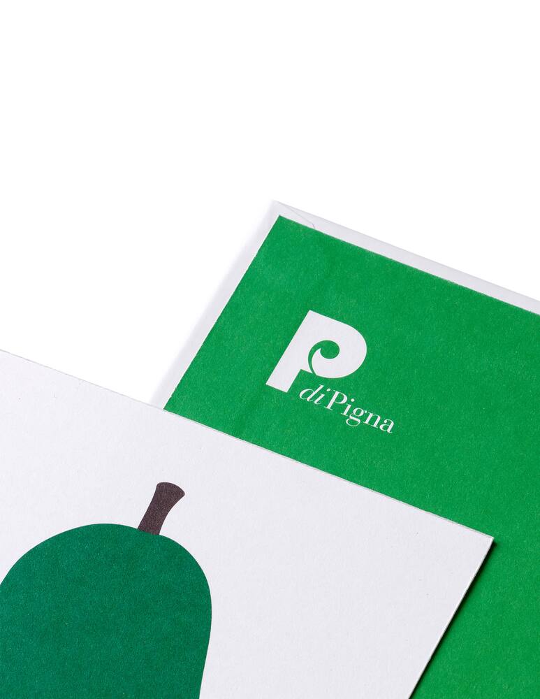 rinascente PdiPigna Enzo Mari Coll. Taccuino Bianco A5 Cop. Semirigida La Pera - Verde