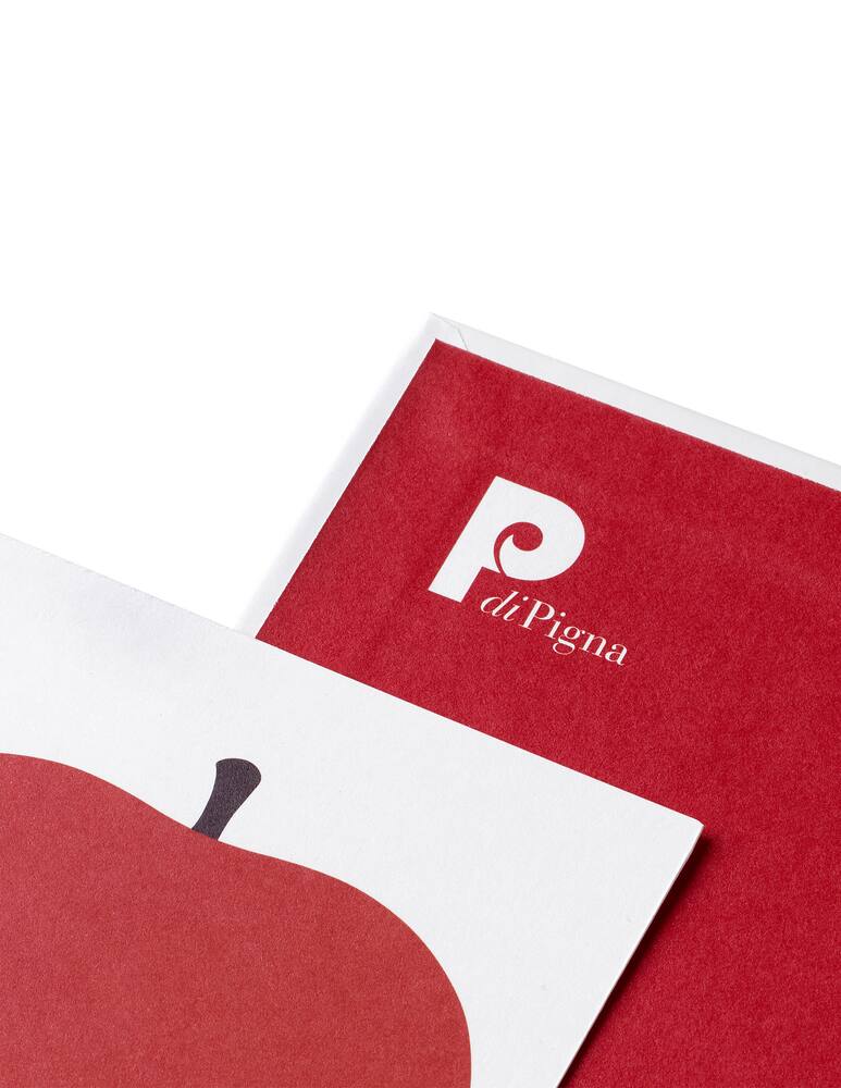 rinascente PdiPigna Enzo Mari Coll. Taccuino Bianco A5 Cop. Semirigida La Mela - Rosso