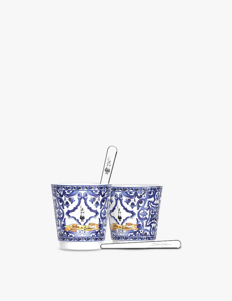 rinascente Bialetti D&G Blu Mediterraneo Set Bicchierini+2 Palette