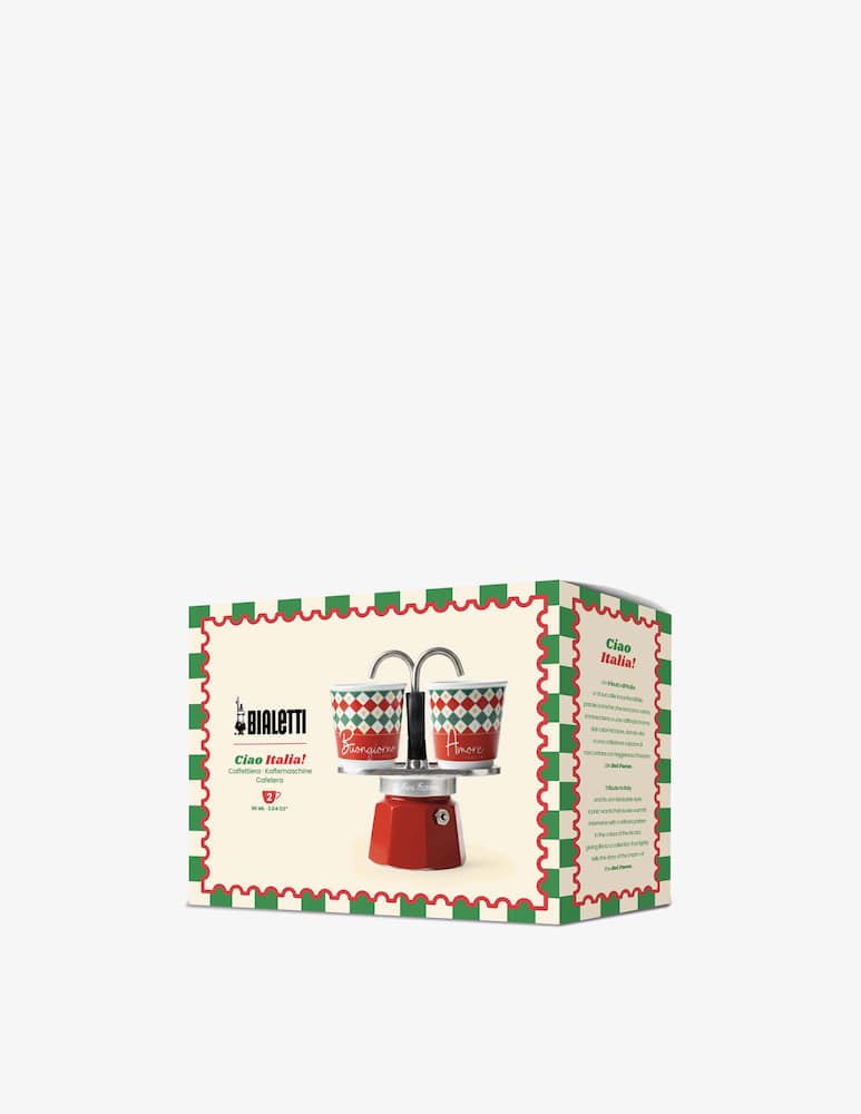 rinascente Bialetti Tricolore Set Mini Express 2Tazze e 2 Bicchierini