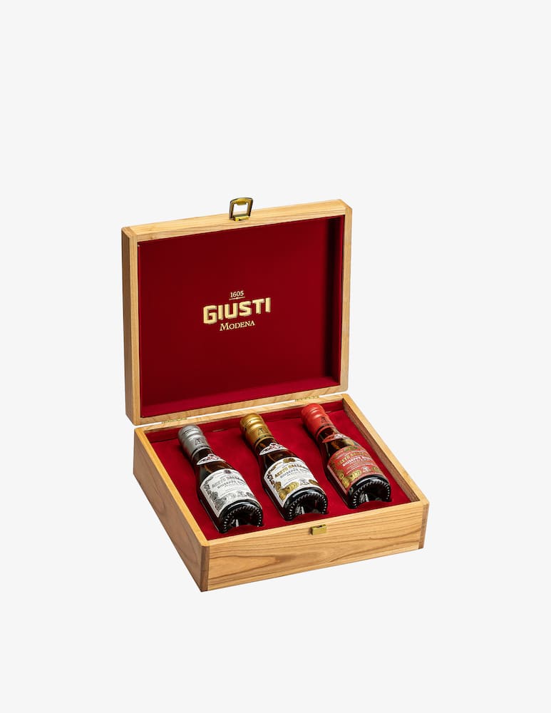 rinascente Giuseppe Giusti Wooden Trio Set - Balsamic Vinegar Of Modena 1, 2 E 3 Gold Medals