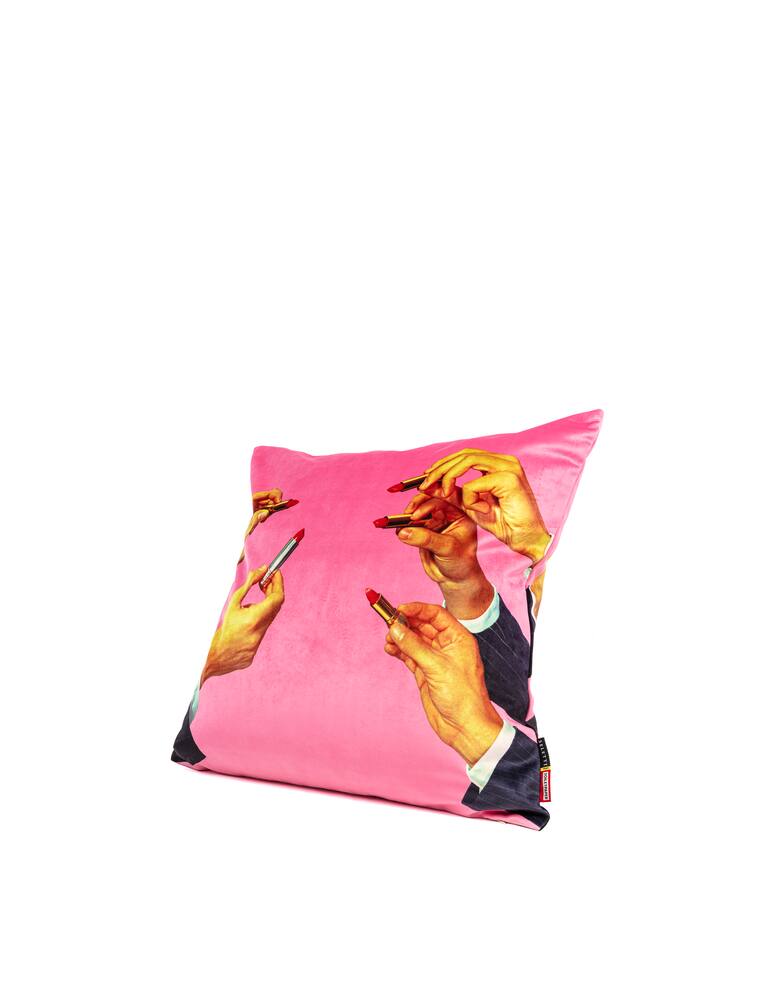 rinascente Seletti Cushion With Plume Padding "Toiletpaper" Lipsticks Pink - Multi