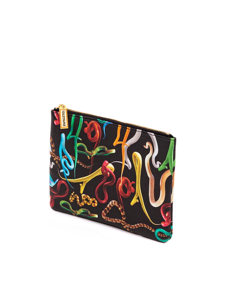 rinascente Seletti "Toiletpaper" Printed Cosmetic Bag Snakes - Multi