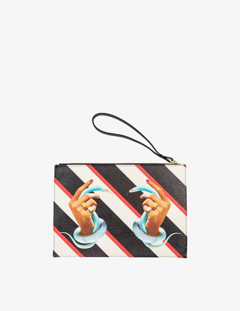 Seletti "Toiletpaper" - Stripes Hands With Snakes Borsa - immagine 1 Seletti "Toiletpaper" - Stripes Hands With Snakes Borsa - immagine 1