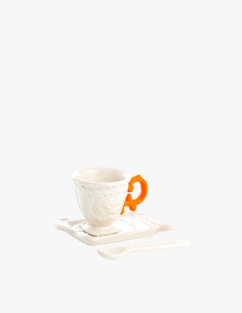 rinascente Seletti Set Da Caffe' "I-Wares" Manico Arancio - Multicolor