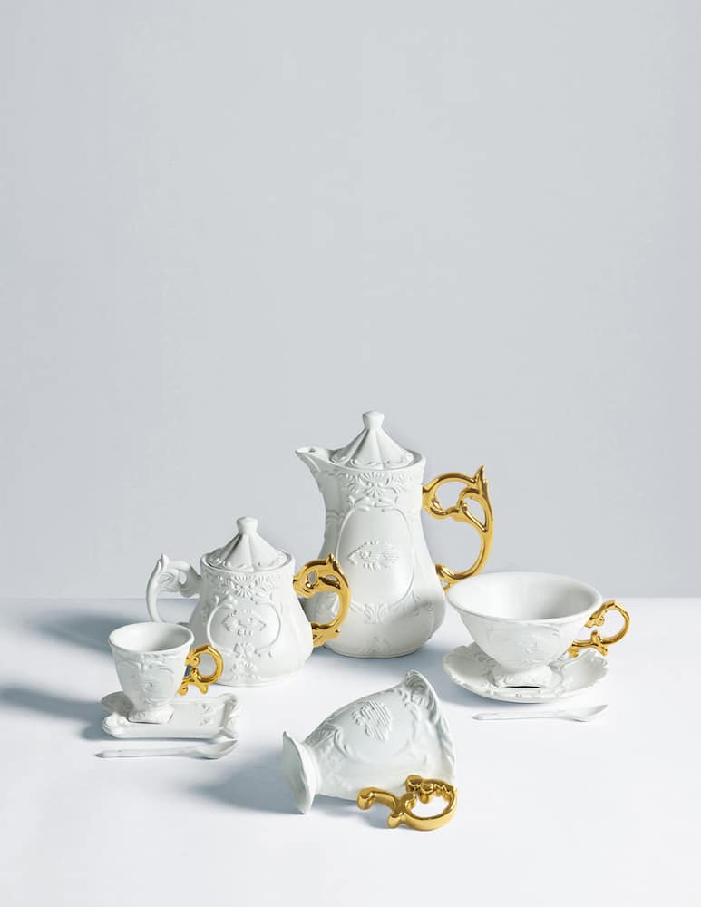 Seletti I-Wares Porcelain Coffee Set Gold Handle - picture 2 Seletti I-Wares Porcelain Coffee Set Gold Handle - picture 2
