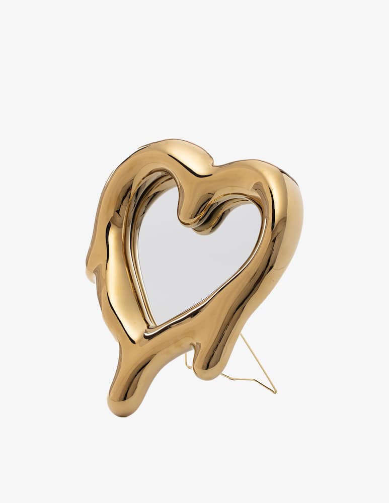 rinascente Seletti Mirror Photo Frame "Melted Heart-Gold” - Gold
