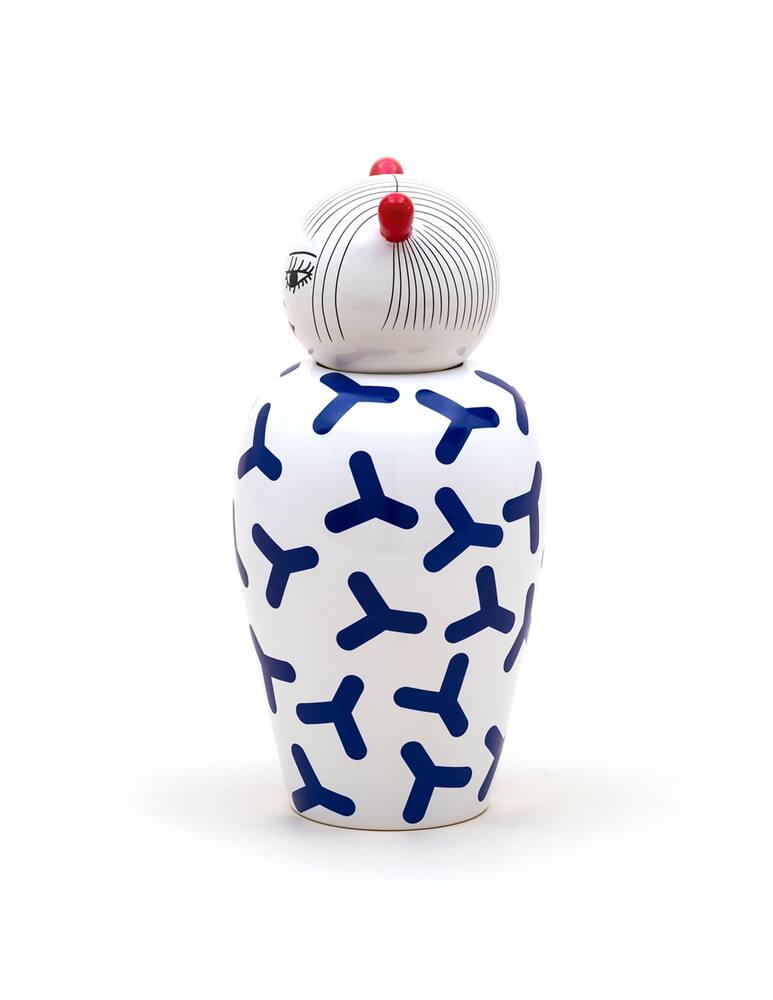 rinascente Seletti Vaso In Dolomite Con Coperchio "Le Canopie-Zoé" - Multicolor