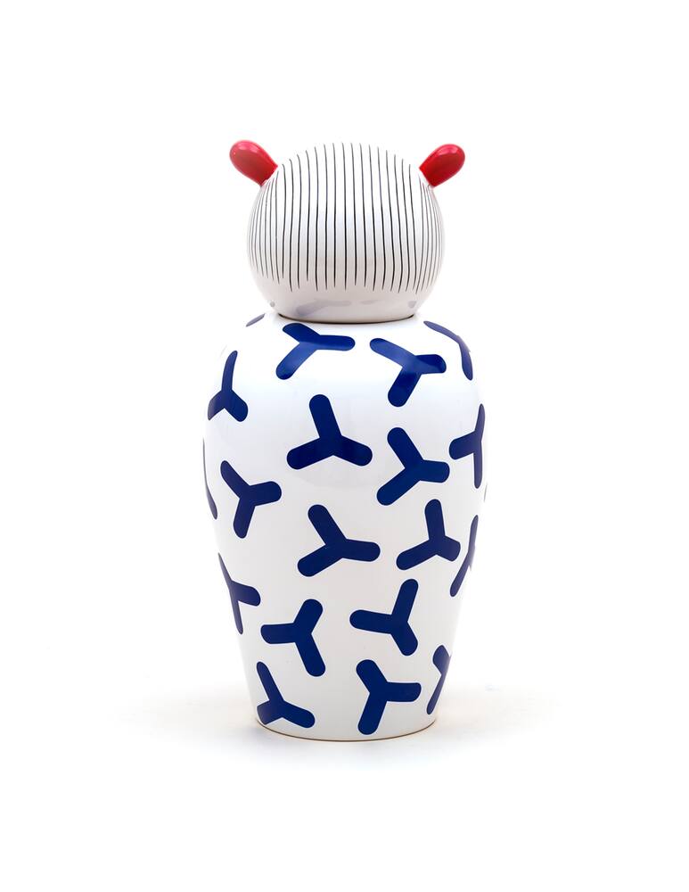 rinascente Seletti Vaso In Dolomite Con Coperchio "Le Canopie-Zoé" - Multicolor