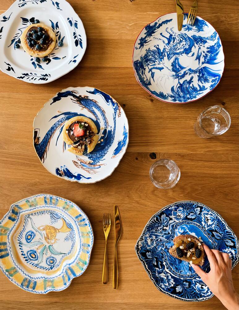 rinascente Seletti Piatto Piano "Diesel Living" English Delft - Multicolor