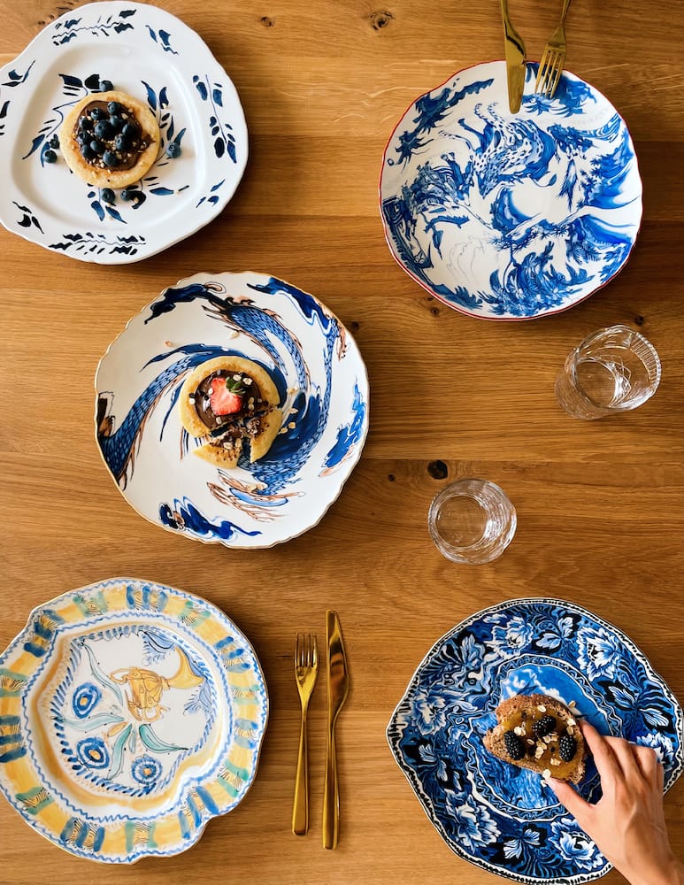 rinascente Seletti Piatto Piano "Diesel Living" Blu Chinoiserie - Multicolor