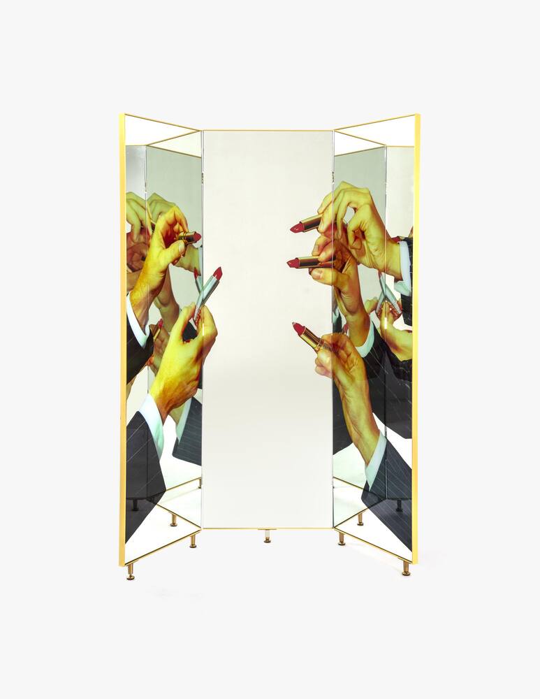 rinascente Seletti Paravento A 3 Ante "Toiletpaper" Lipsticks - Argento