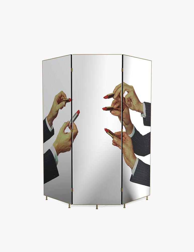 rinascente Seletti Paravento A 3 Ante "Toiletpaper" Lipsticks - Argento