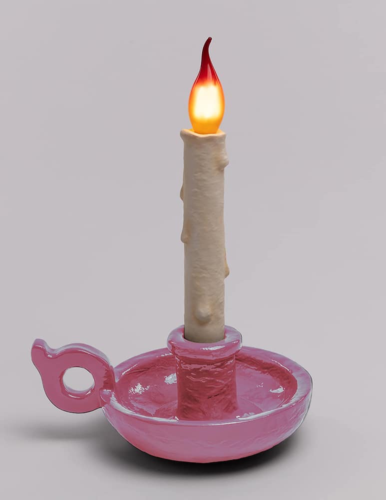 rinascente Seletti Grimm lampada led ricaricabile da tavolo - rosa