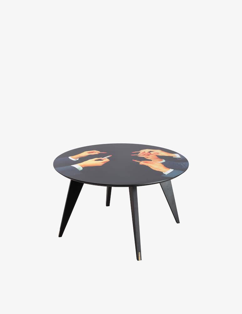 Seletti Table Wooden Round Lipsticks Black - picture 1 Seletti Table Wooden Round Lipsticks Black - picture 1