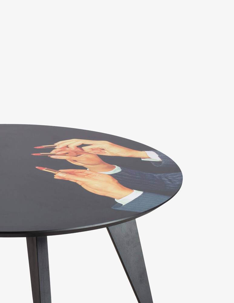 Seletti Table Wooden Round Lipsticks Black - picture 2 Seletti Table Wooden Round Lipsticks Black - picture 2