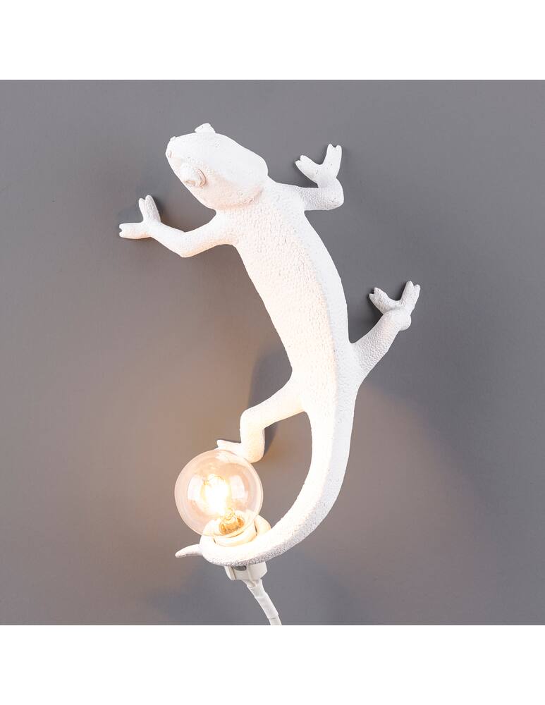 rinascente Seletti Chameleon Lamp Left - Going Up Resin Lamp - bianco