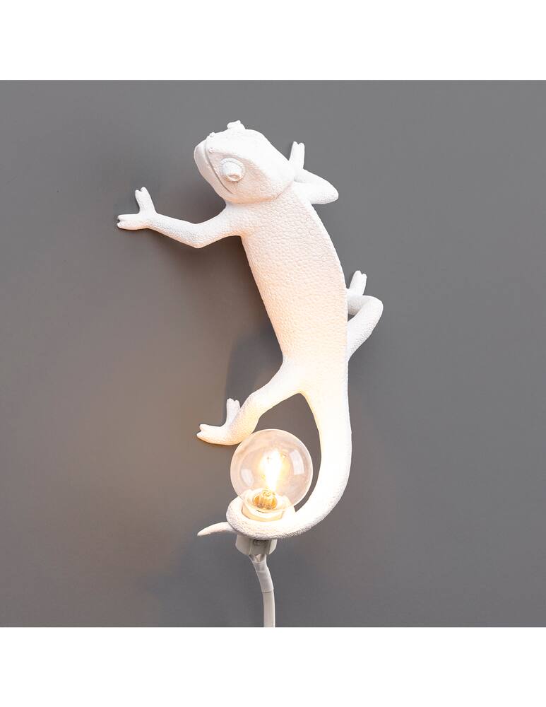 rinascente Seletti Chameleon Lamp Left - Going Up Resin Lamp - bianco