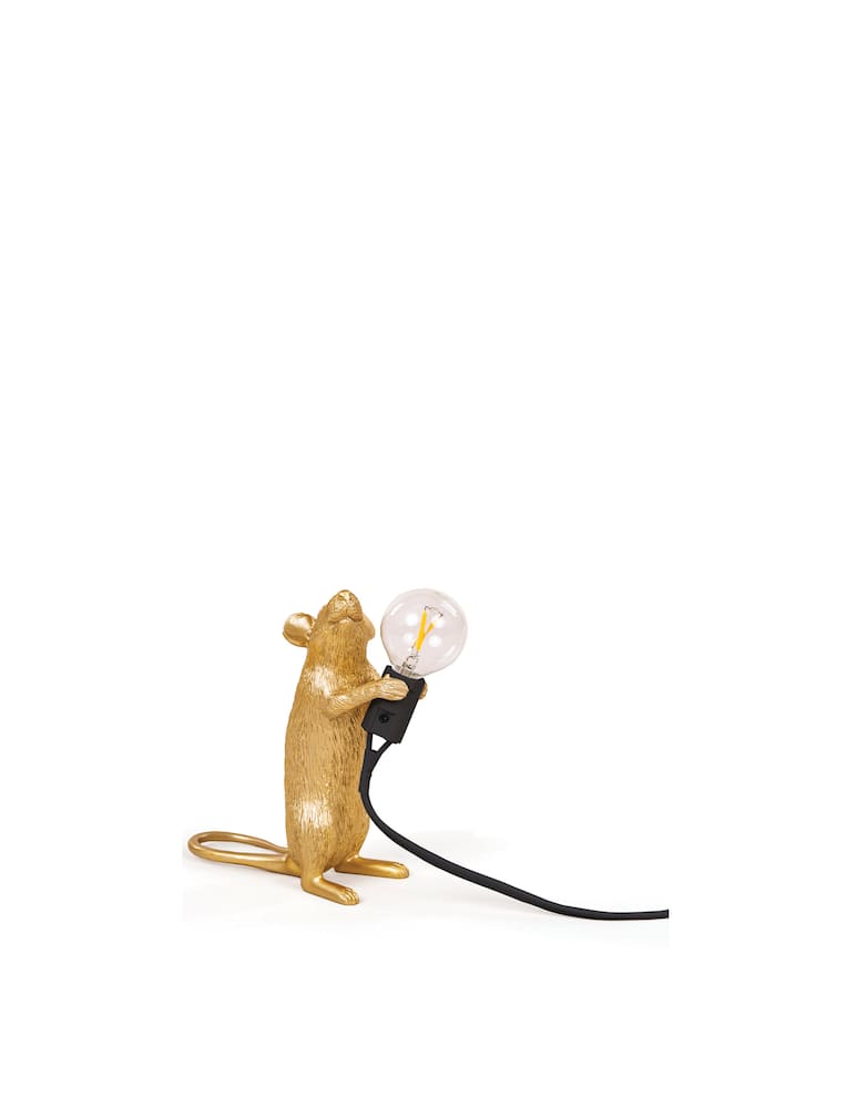 rinascente Seletti Mouse Lamp Step-Goldresin Lampstanding Wire Black