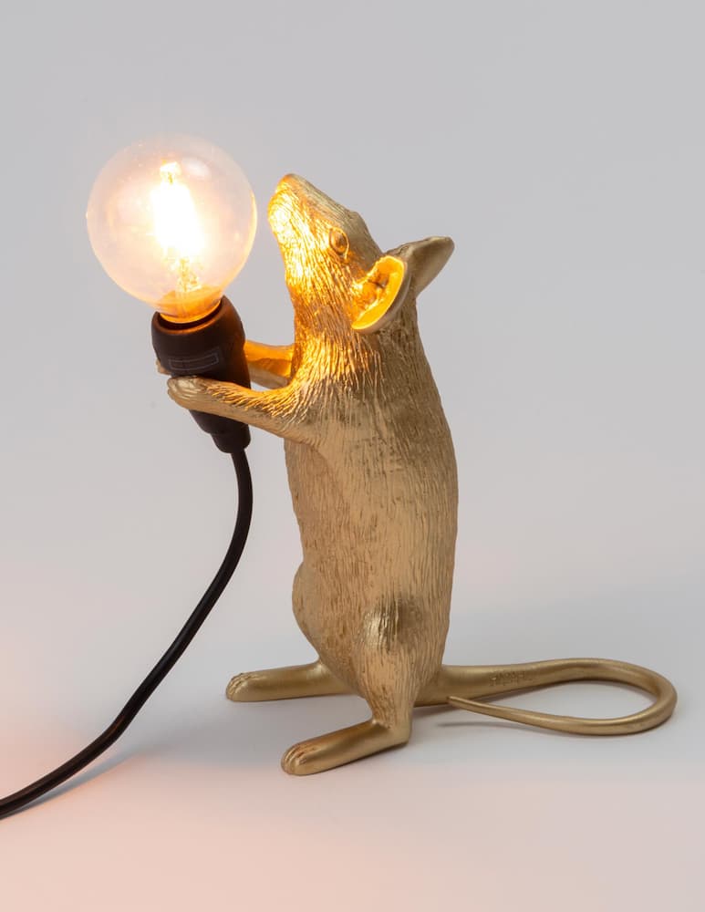 Seletti Lampada Mouse Lamp-Step-Gold - Oro - immagine 2 Seletti Lampada Mouse Lamp-Step-Gold - Oro - immagine 2