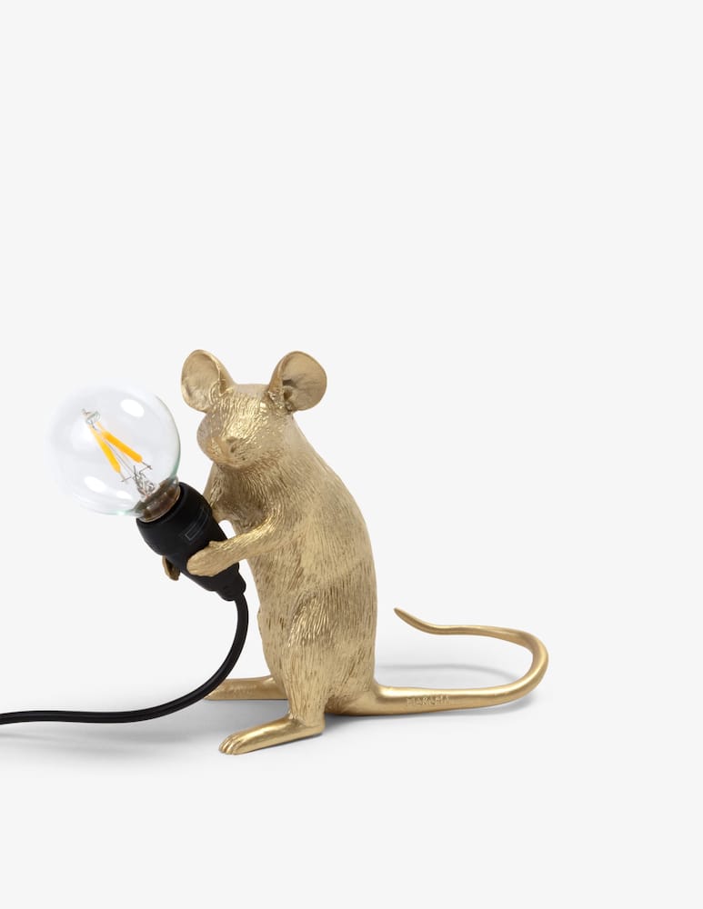 Seletti Lampada Mouse Lamp Mac-Gold Seduto Usb - Oro - immagine 1 Seletti Lampada Mouse Lamp Mac-Gold Seduto Usb - Oro - immagine 1