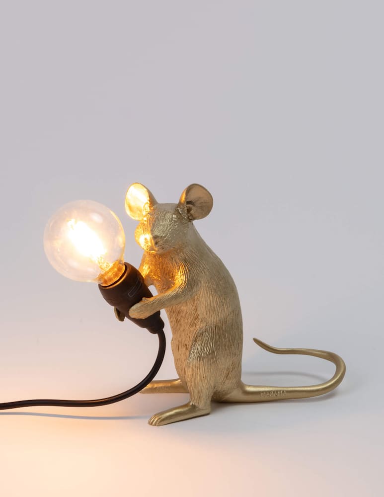 Seletti Lampada Mouse Lamp Mac-Gold Seduto Usb - Oro - immagine 2 Seletti Lampada Mouse Lamp Mac-Gold Seduto Usb - Oro - immagine 2
