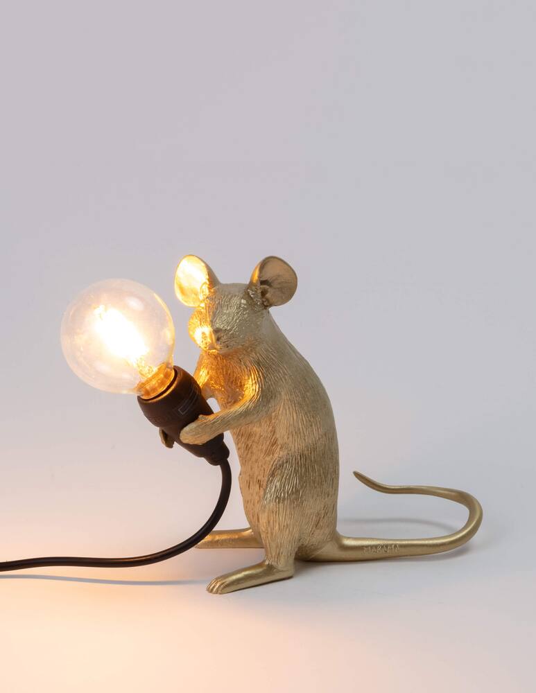 rinascente Seletti Lampada "Mouse Lamp Mac-Gold" Seduto Usb - Oro