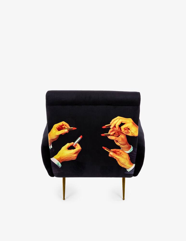 rinascente Seletti Armchair "Toiletpaper" Lipsticks - Black