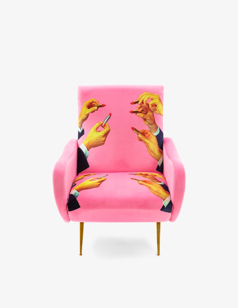Seletti Poltrona Toiletpaper Lipsticks Pink - immagine 1 Seletti Poltrona Toiletpaper Lipsticks Pink - immagine 1