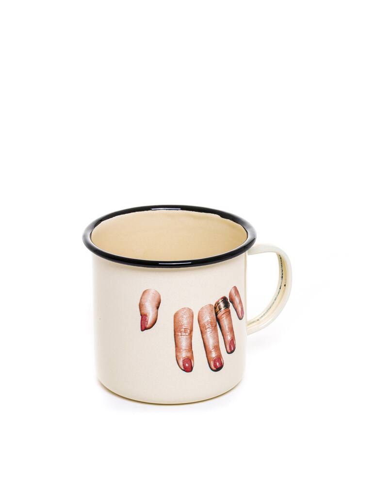 rinascente Seletti Toiletpaper Tazza Metal Enameled Cm.10 H.9 - Finger Hand