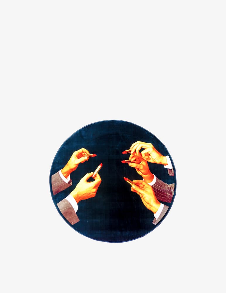 Seletti Round Rug Toiletpaper HomeLipsticks Black - picture 1 Seletti Round Rug Toiletpaper HomeLipsticks Black - picture 1