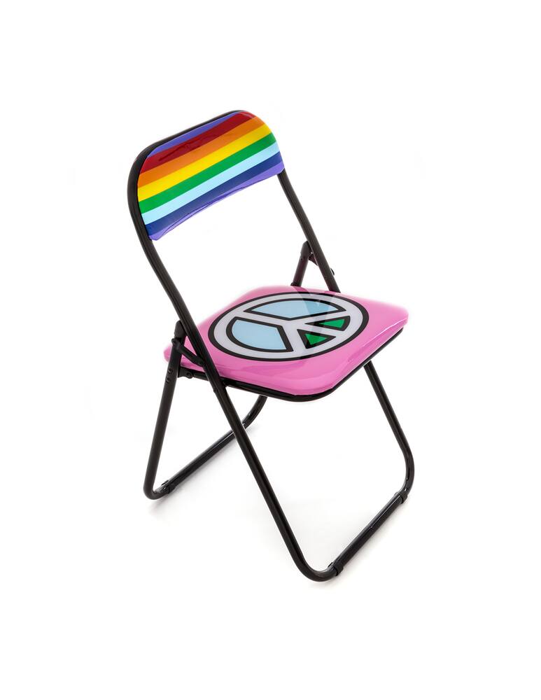 rinascente Seletti Sedia Metallo Pieghevole "Studio Job-Blow" Peace New - Multicolor