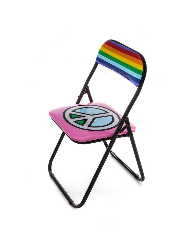 rinascente Seletti Sedia Metallo Pieghevole "Studio Job-Blow" Peace New - Multicolor