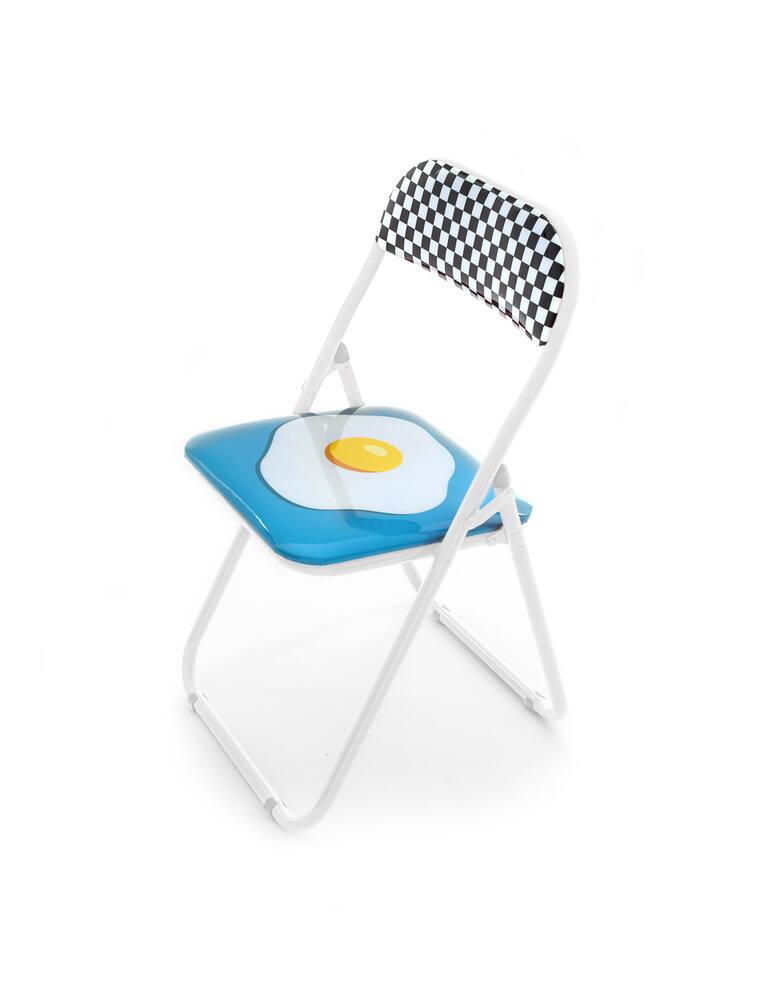 rinascente Seletti Studio Job-Blow Metal Folding Chair Cm.44 H. 47/80 - Egg New