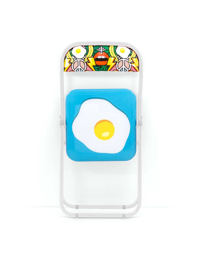 rinascente Seletti Studio Job-Blow Metal Folding Chair Cm.44 H. 47/80 - Egg New