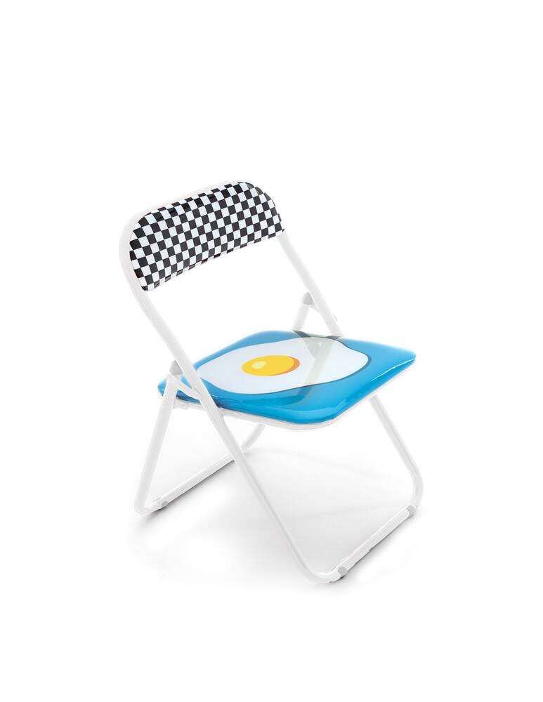 rinascente Seletti Studio Job-Blow Metal Folding Chair Cm.44 H. 47/80 - Egg New