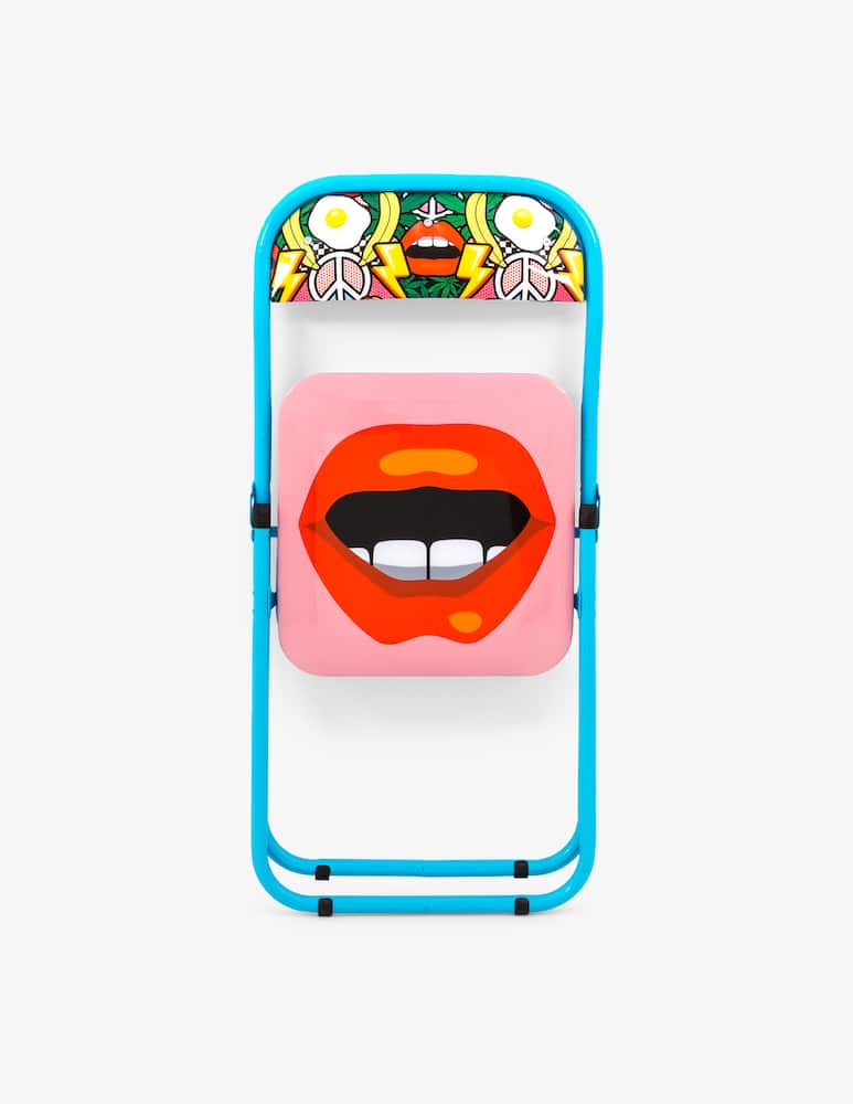 rinascente Seletti Studio Job-Blow Metal Folding Chair Mouth New - Multicolor