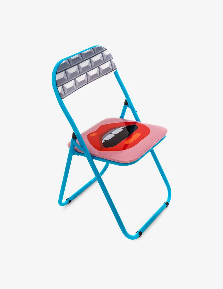 rinascente Seletti Studio Job-Blow Metal Folding Chair Mouth New - Multicolor