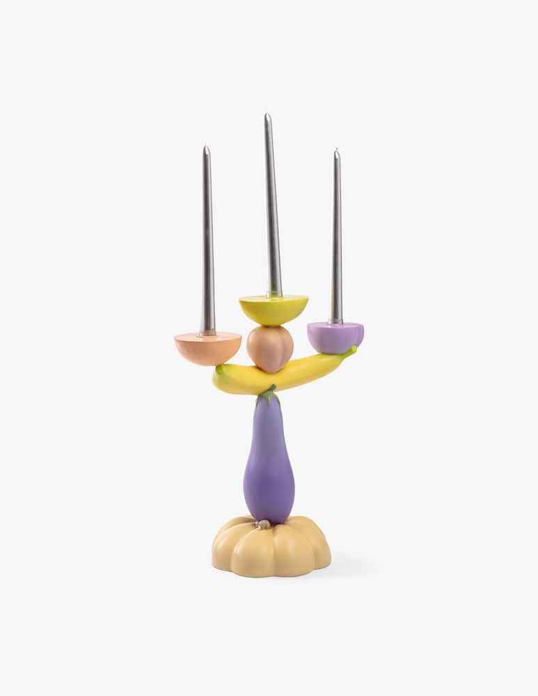 Seletti Vitamin Candelabro Grande Aubergine - immagine 1 Seletti Vitamin Candelabro Grande Aubergine - immagine 1