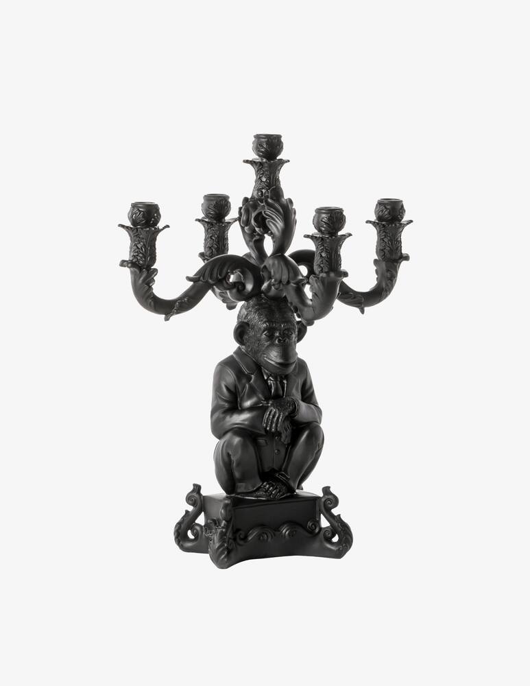 rinascente Seletti Burlesque Chimp 5 Arms Candle Holder Black - Black