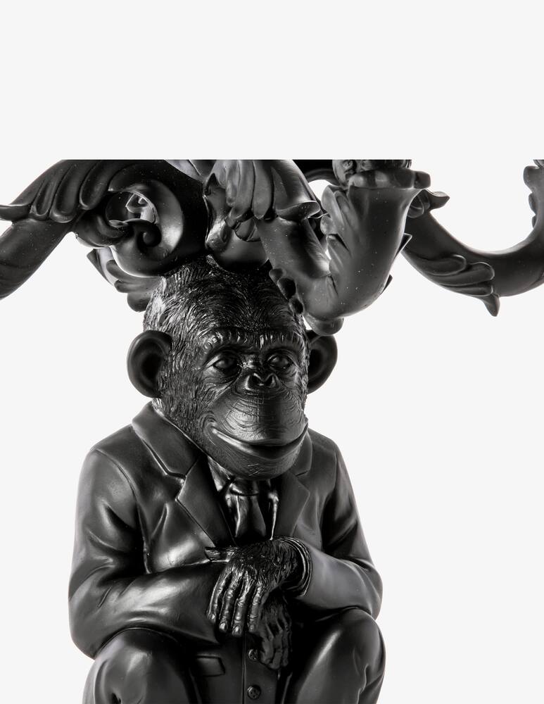 rinascente Seletti Burlesque Chimp 5 Arms Candle Holder Black - Black