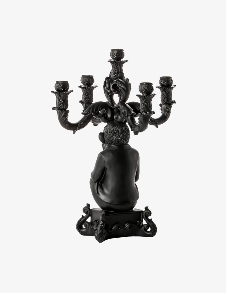 rinascente Seletti Burlesque Chimp 5 Arms Candle Holder Black - Black