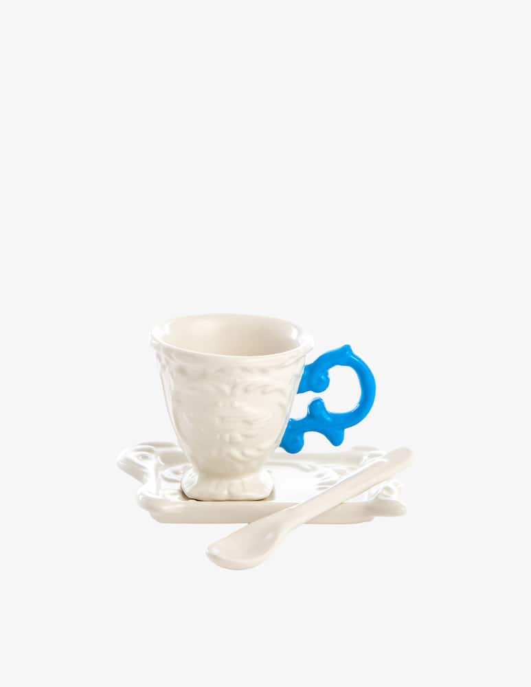 rinascente Seletti Set Da Caffe' "I-Wares" Manico Azzurro - Multicolor